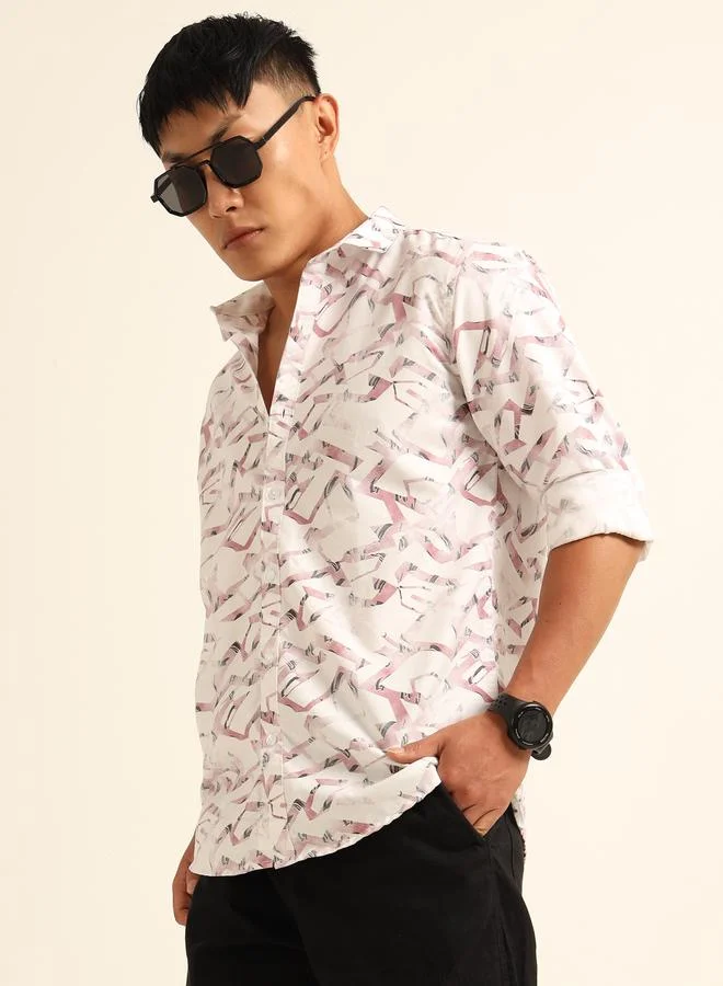 بوشيرت قميص كاجوال مطبع بالكامل