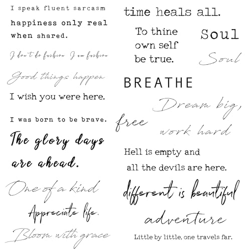 Everjoy تاتو مؤقت واقعي من إيفرجوي - 20 قطعة فردية، كلمات ملهمة مقاومة للماء للبالغين، النساء (كلمات) - Image 1