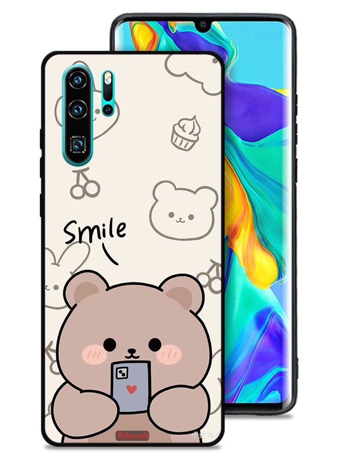 Tolwak غطاء حماية لهاتف هواوي P30 برو بتصميم دب مبتسم - Image 1