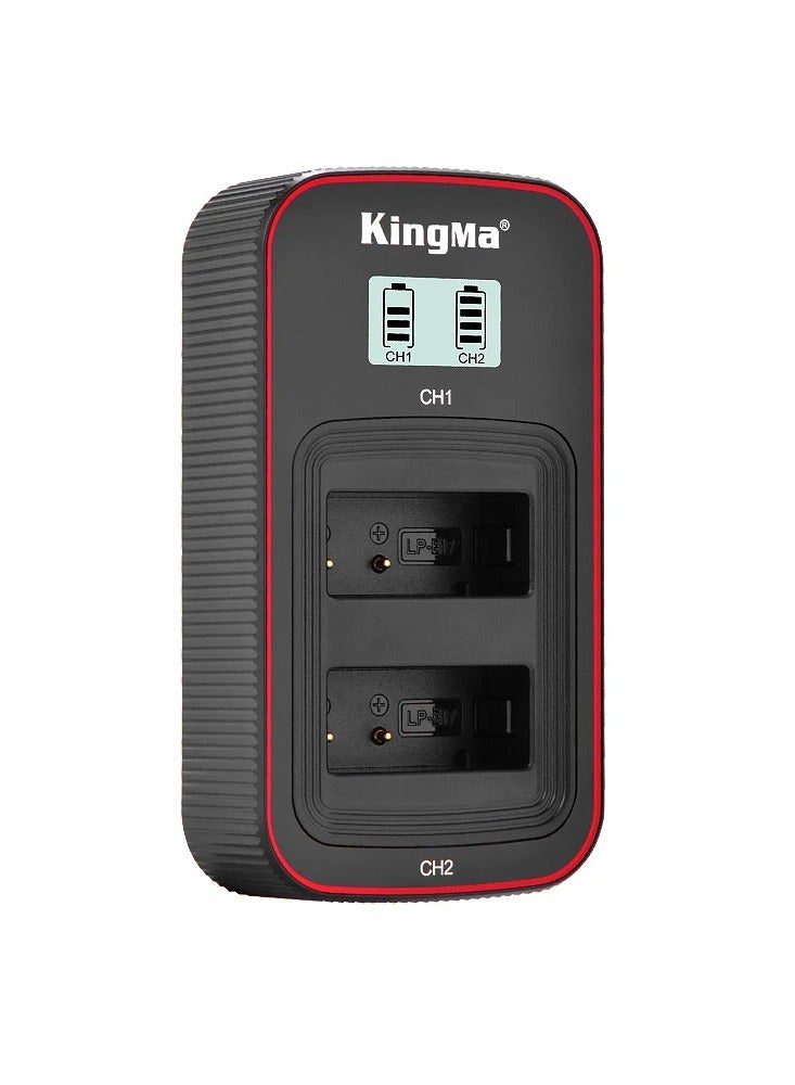 كينج ما حزمة بطاريات وشاحن KingMa LP-E17 تشمل شاحن مزدوج و بطاريتين متوافقة مع كاميرات كانون Canon EOS RP 77D 850D 800D 760D 750D 200D II 200D M5 M6 Mark II M6 M3 - Image 2