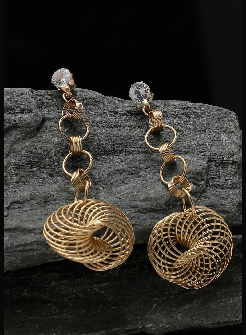 SOHI Gold Plated Party Designer Stone Drop Earring For Women
