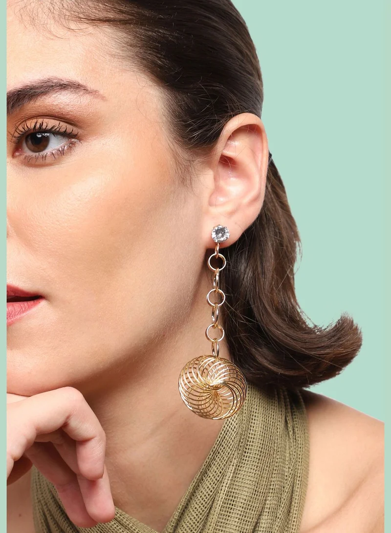 SOHI Gold Plated Party Designer Stone Drop Earring For Women