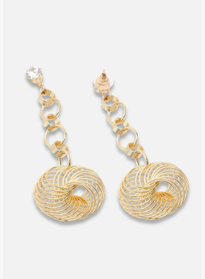 SOHI Gold Plated Party Designer Stone Drop Earring For Women