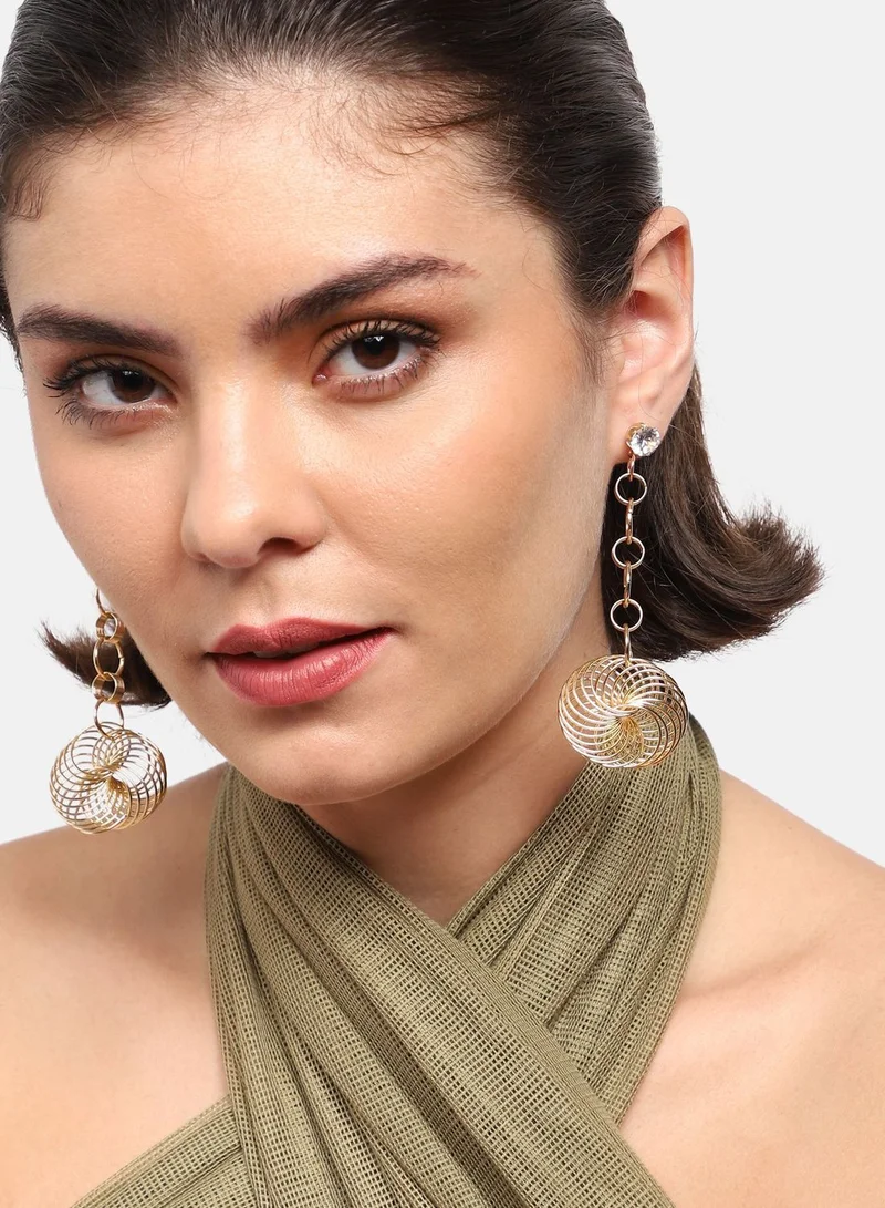 SOHI Gold Plated Party Designer Stone Drop Earring For Women