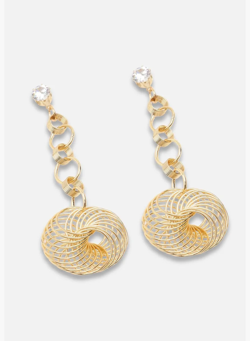 SOHI Gold Plated Party Designer Stone Drop Earring For Women