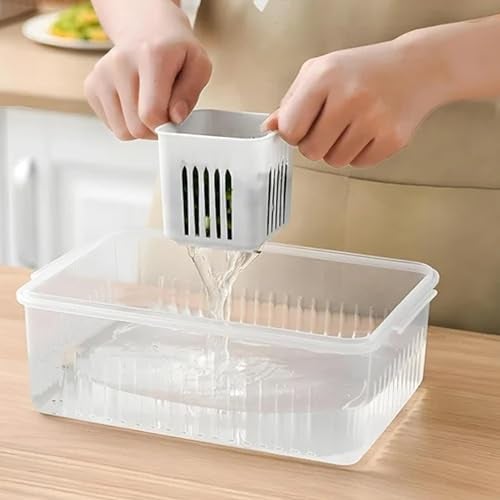 Oblivion fridge storage boxes | fridge container for Kitchen Storage Set | Freezer Storage Containers | fridge organizers storage box set | vegetable storage box for fridge (4- Compartment) - Image 2