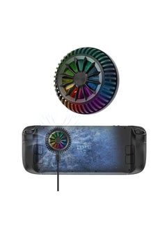 KASTWAVE Steam Deck Fan, Semiconductor Cooler for Steam Deck with 7-Blade Fan and RGB Colourful Light, 3 Seconds Fast Cooling Magnetic Fan Cooler for Steam Deck, Switch, Tablet, Cellphones  - Image 1