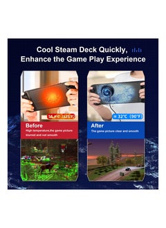 KASTWAVE Steam Deck Fan, Semiconductor Cooler for Steam Deck with 7-Blade Fan and RGB Colourful Light, 3 Seconds Fast Cooling Magnetic Fan Cooler for Steam Deck, Switch, Tablet, Cellphones  - Image 5