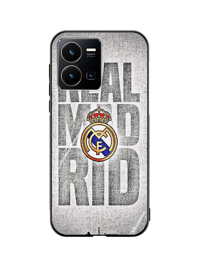 VR CREATIVE Protective Case Cover For Vivo Y35 Real Madrid Logo Design Multicolour