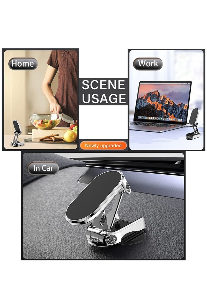 AL RAID Alloy Folding Magnetic Car Phone Holder, 2023 New Magnetic Phone Holder for Car, 360°Rotation Foldable Magnetic Phone Mount with All Smartphones & Tablets (Black)  - Image 2