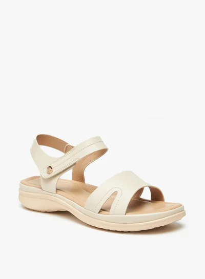 Flora Bella By Shoexpress Solid Flat Sandals with Hook and Loop Closure
