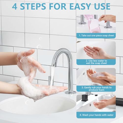 KISEER 3 Boxs (150 Sheets) Mini Portable Travel Soap Paper Sheets Disposable Hand Washing Bath Scented Paper Soap for Outdoor, Camping Hiking (Colorful) - Image 4