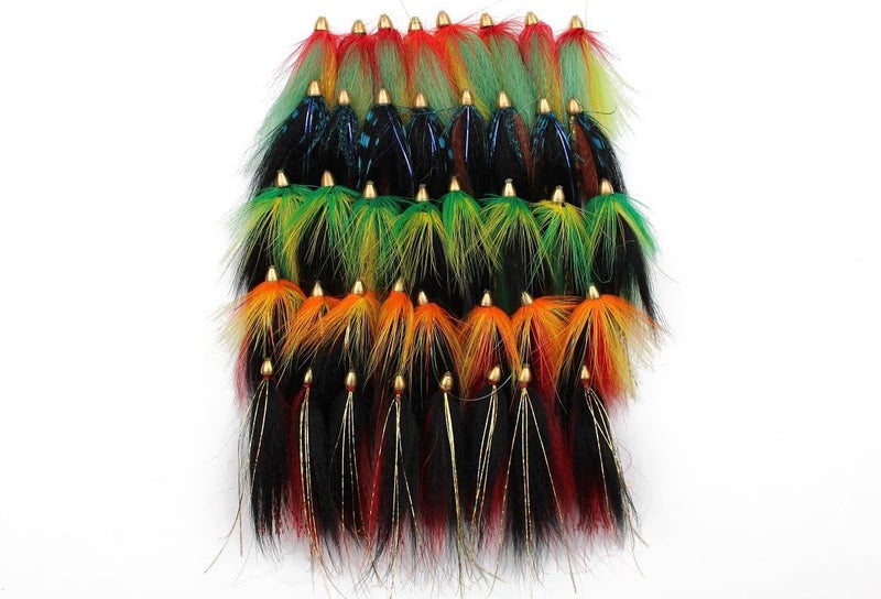 Tigofly 40 pcs/lot 2" Weighted Cone Head Tube Fly 5 Colors Assorted Streamer Salmon Trout Steelhead Fly Fishing Flies Lures Set - Image 2