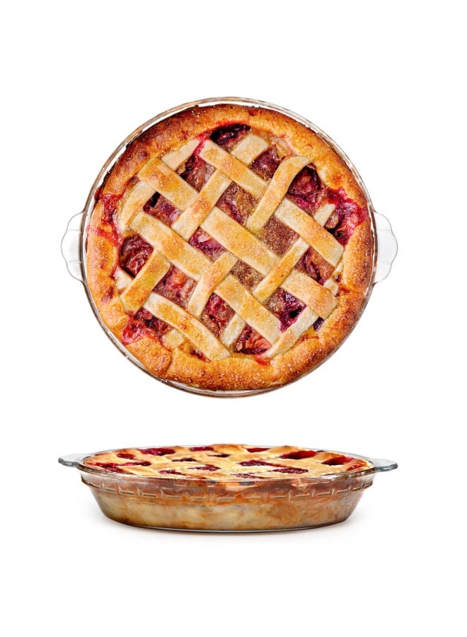 Glass Pie Plate Round Pan For Baking Dish, 9.5 Inch - Image 1