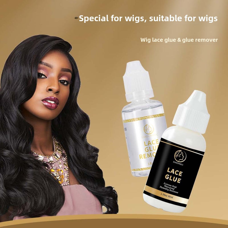 Laceglue Invisible Waterproof Bonding Lace Wig Glue Gentle and Strong Glue Removal Liquid Long-Lasting(Wig glue two-piece set) - Image 3
