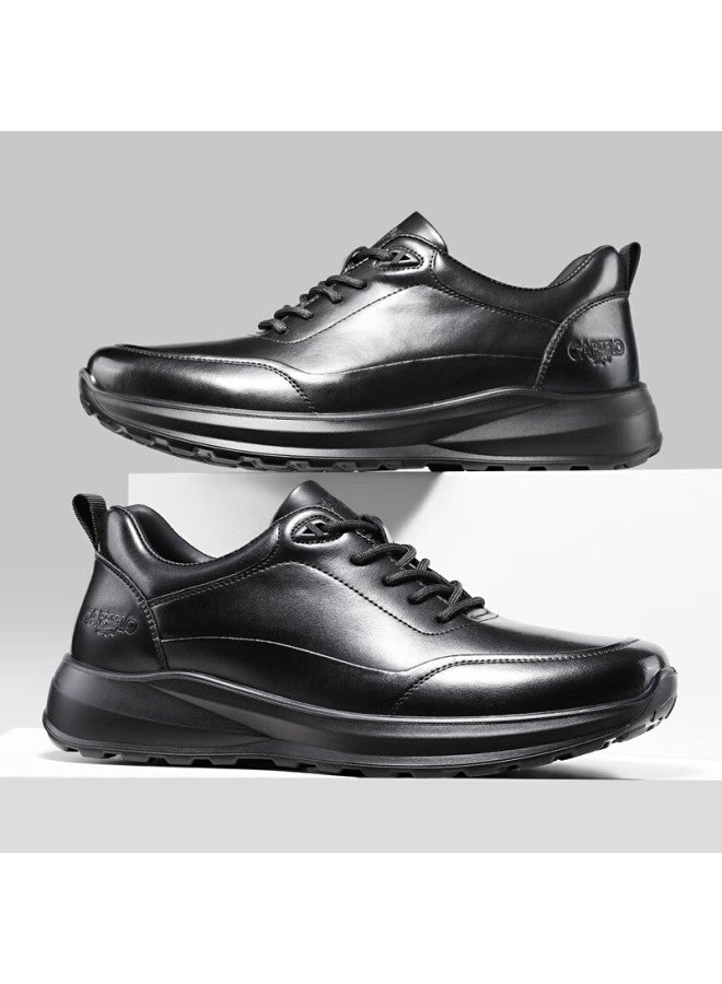 Cartelo Casual Leather Shoes Men Cowhide Spring Autumn Outdoor Business Sports Versatile Dad Shoes 5309 Black 38 - Image 4