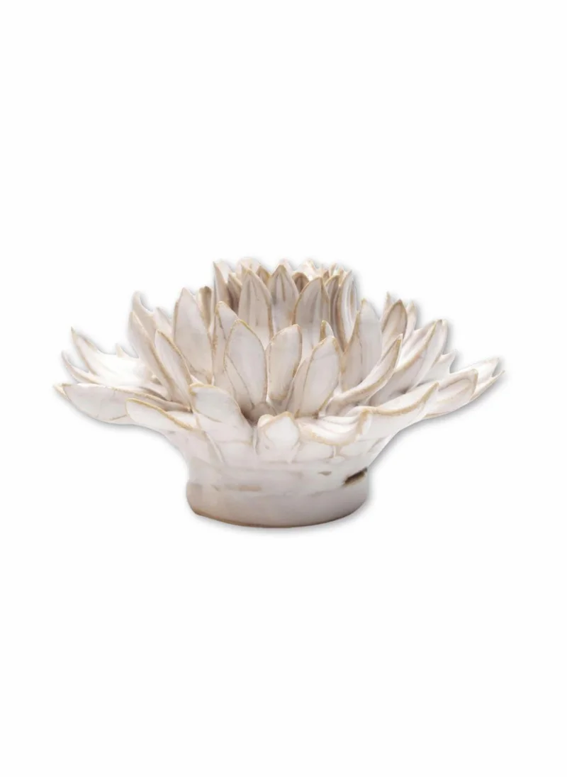 The Saffron Souk Coastal Ceramic Ivory Flower With Keyhole For Wall Hanging