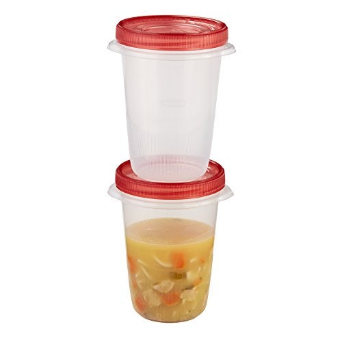 Rubbermaid TakeAlongs Twist & Seal Food Storage Containers, Tint Chili, 4 Cup, 2 Count - Image 1