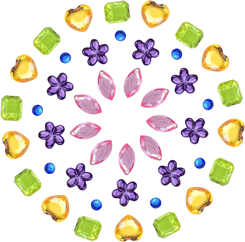 JPSOR 900pcs Gems Jewels for Crafts, Acrylic Flatback Rhinestones for Halloween Pirate Party Decorations, Crafting Embellishments Gemstone (9 Shapes, 6-13mm) - Image 4