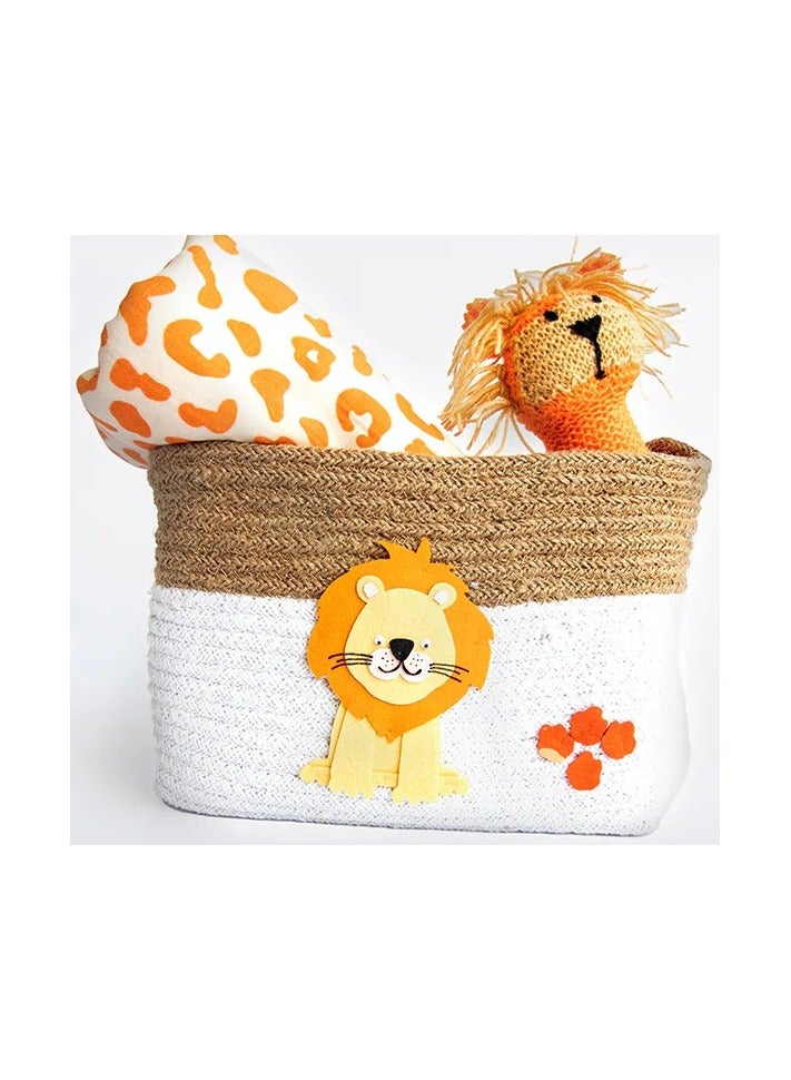 Yellow Doodle Cotton Rope Baskets - Baby Animals (Set Of 2) - Image 1