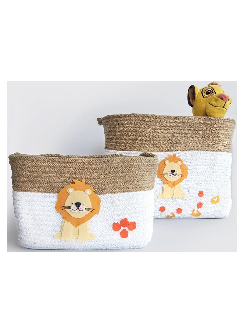 Yellow Doodle Cotton Rope Baskets - Baby Animals (Set Of 2) - Image 3