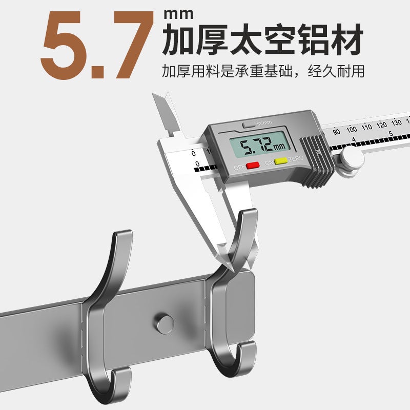 Punch-Free Space Aluminum Coat Hook Bathroom Bathroom Coat Hook Door Rear Hook Hanger Kitchen Strong Adhesive Hook - Image 4