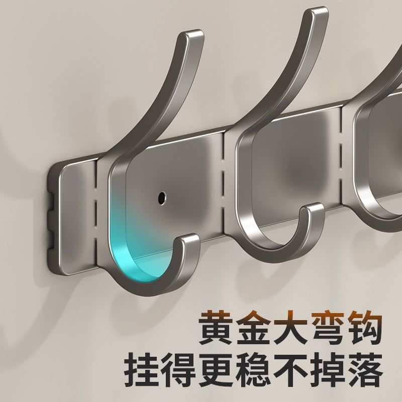 Punch-Free Space Aluminum Coat Hook Bathroom Bathroom Coat Hook Door Rear Hook Hanger Kitchen Strong Adhesive Hook - Image 3