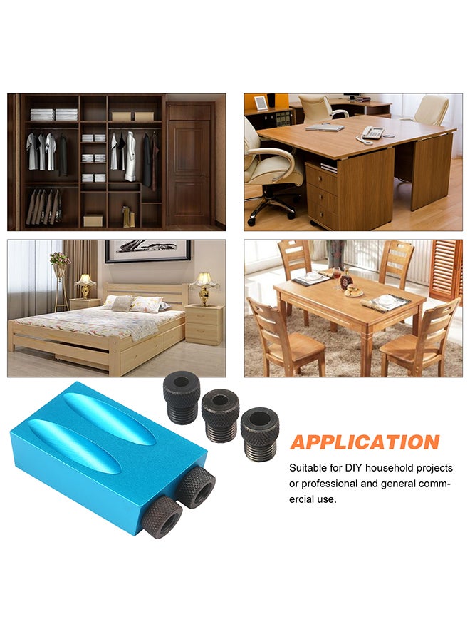 14pcs Woodworking Oblique Hole Locator Set Blue 20.00X2.00X13.00cm - Image 5