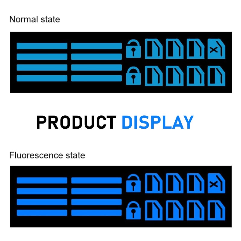 Teybouk Car Control Switch Luminous Sticker, Switch Window Button Sticker, Night Safety Glowing Decals, Universal Accessories for Most Cars (Blue) - Image 3