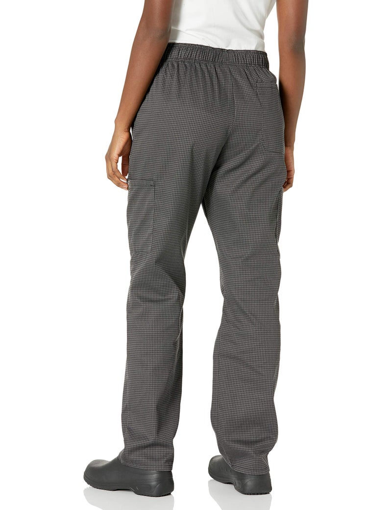 Chef Code Modern Fit Unisex Cargo Chef Pants, Elastic Waist CC220 (Houndstooth Charcoal, M) - Image 2