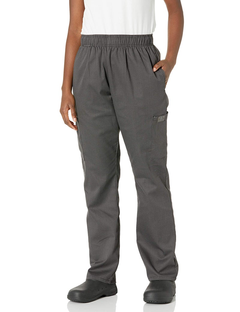 Chef Code Modern Fit Unisex Cargo Chef Pants, Elastic Waist CC220 (Houndstooth Charcoal, M) - Image 3