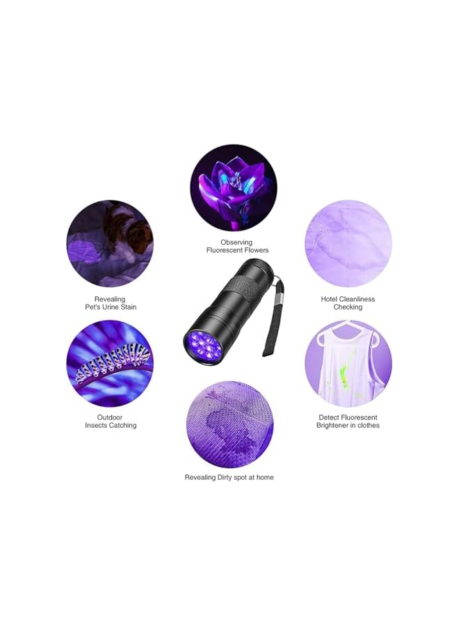 PROMASS UV Flashlight 12UV Light Ultraviolet LED Flashlight Pet Urine Detector Mini Flashlights For Dog/Cat Urine,Dry Stains,Bed Bug (AA Batteries Not Included)  - Image 4