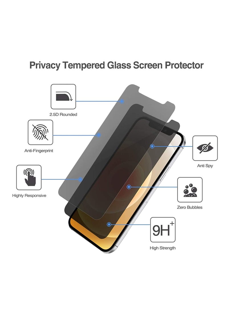 Procases 2 Pack iPhone 12 Pro iPhone 12 6.1 inch 2020 Privacy Screen Protector Anti Spying Dark Tempered Glass Screen Film Guard iPhone 12 Pro 5G Screen Protector - Image 2