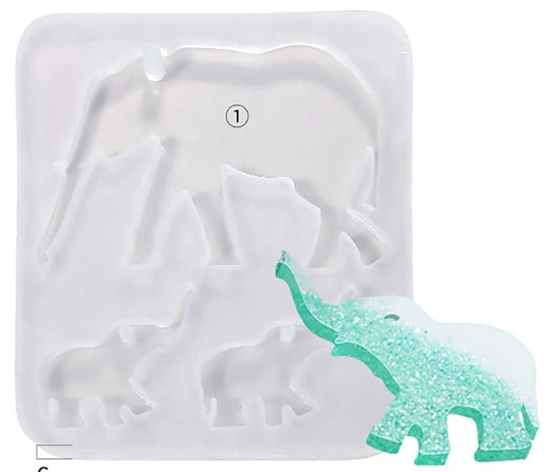 Artool NOLAAI ARTOOL Elephant Shape Resin Art Mold Creative DIY Multipurpose Keychain Pendant Making Silicone Mold Epoxy UV Resin Art Mould 3 Inch Set of 1 (C63) - Image 2