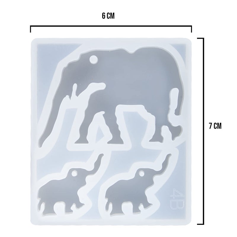 Artool NOLAAI ARTOOL Elephant Shape Resin Art Mold Creative DIY Multipurpose Keychain Pendant Making Silicone Mold Epoxy UV Resin Art Mould 3 Inch Set of 1 (C63) - Image 3