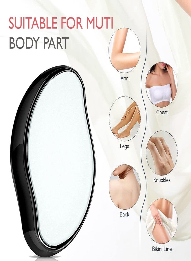hydrate مزيل الشعر الكريستالي المرطب للرجال والنساء، قابل لإعادة الاستخدام والغسل، أداة تقشير وإزالة الشعر غير مؤلمة (أسود) - Image 4