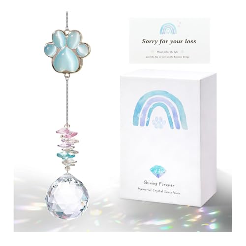 AMETHUARTZ Dog Memorial Suncatcher, Loss of Dog Sympathy Gift, Thoughtful Pet Remembrance Bereavement Gifts - Image 1
