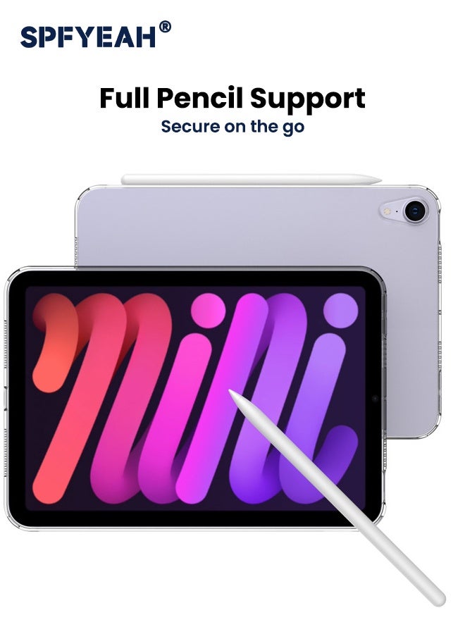 SPFYEAH Case for iPad mini 7 (A17 Pro, 2024 Model, 7th) / Mini 6 (2021 Model, 6th), Slim and Light, Yellowing Resistant, Shockproof Impact Resistant Flexible Cover for iPad Mini 7/ 6 8.3 inch (Clear) - Image 5