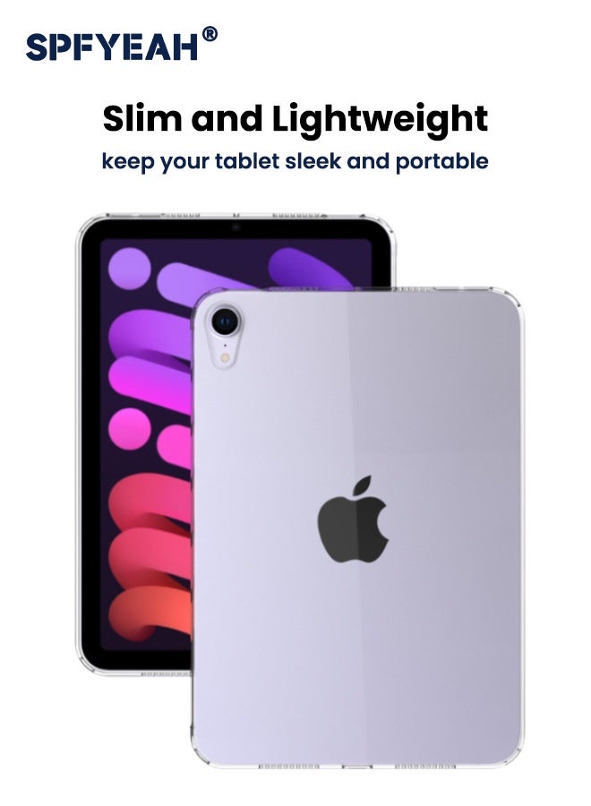 SPFYEAH Case for iPad mini 7 (A17 Pro, 2024 Model, 7th) / Mini 6 (2021 Model, 6th), Slim and Light, Yellowing Resistant, Shockproof Impact Resistant Flexible Cover for iPad Mini 7/ 6 8.3 inch (Clear) - Image 3