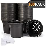JERIA JERIA 100-Pack 0.5 Gallon Plant Nursery Pots, Plastic Pots for Flower Seedling, Flower Plant Container Seed Starting  - Image 1