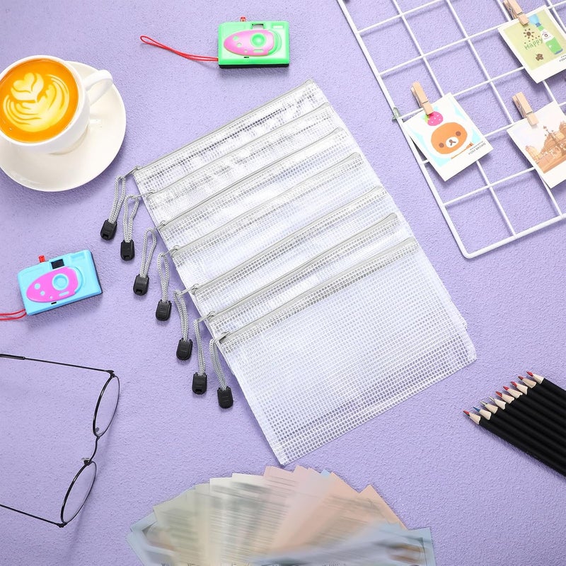Jetec 32 Pcs Mesh Zipper Bags Toy Storage Bikini Organizer Bag Bolsas Para Guardar Trajes De Bano Waterproof Zipper Reusable Pouch Puzzle Multipurpose for Storage Office(Grey,7.5 x 5 Inch) - Image 5