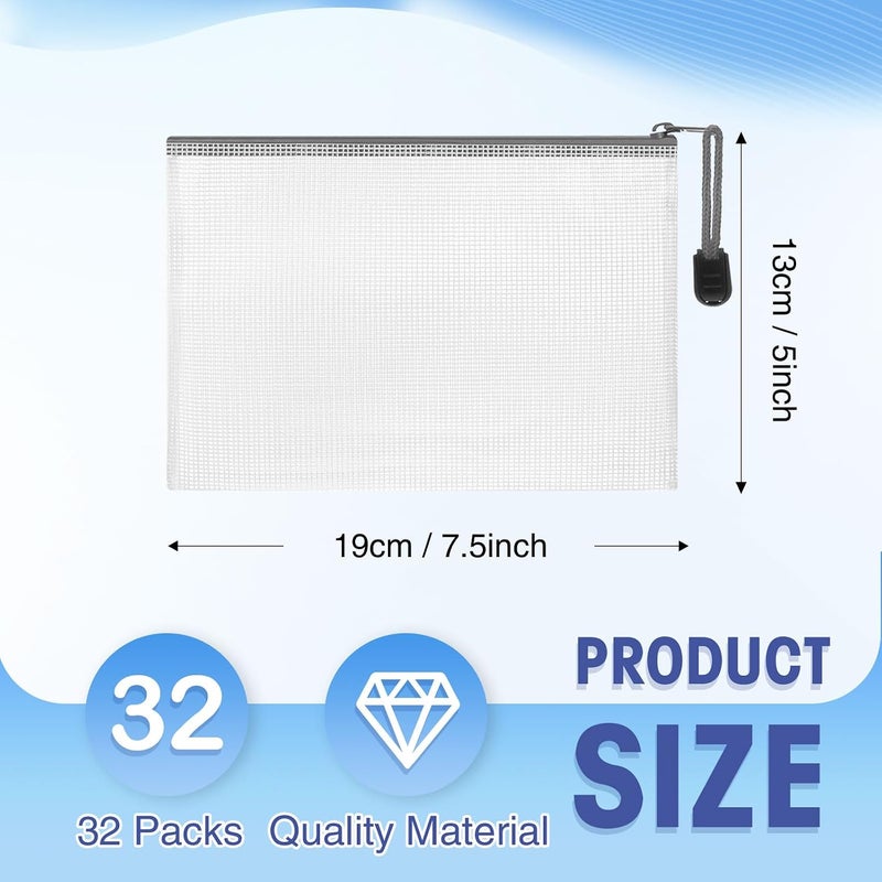 Jetec 32 Pcs Mesh Zipper Bags Toy Storage Bikini Organizer Bag Bolsas Para Guardar Trajes De Bano Waterproof Zipper Reusable Pouch Puzzle Multipurpose for Storage Office(Grey,7.5 x 5 Inch) - Image 2