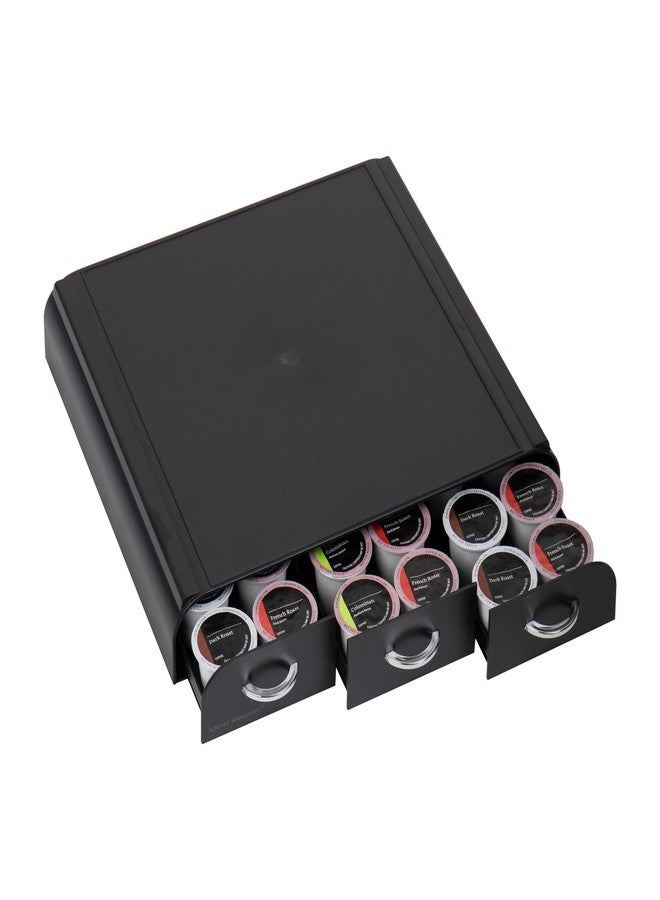 Mind Reader Single Serve Coffee Pod Organizer with 3 Drawers, 36 Pod Capacity, 13.5"L x 12.25"W x 2.5"H, Black - Image 5