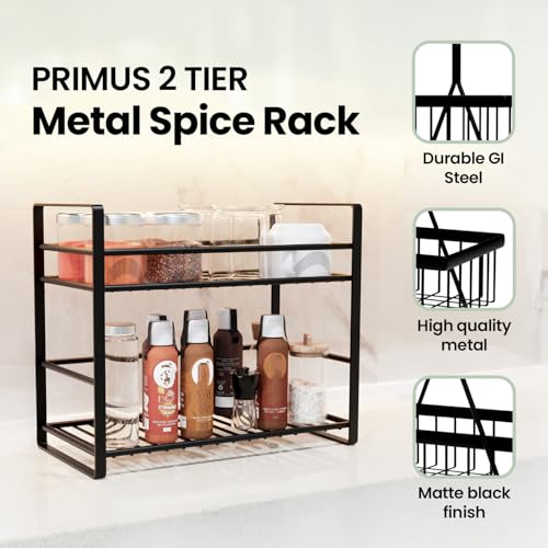WonderStand PRIMUS 2-Tier Organizer (Black)| Shelf Storage Rack | Storage Shelf for Home, Kitchen, Bathroom and Living Room - Image 2
