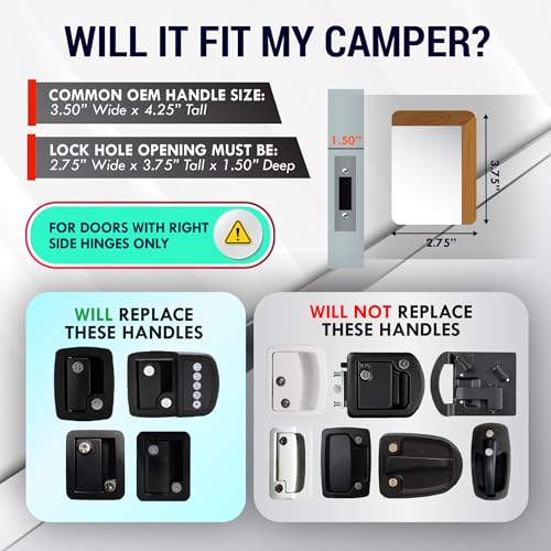 LATCH.IT Chrome RV Door Lock Replacement | Premium RV Door Handle & Camper Latch with 4 Keys | Trusted Trailer Lock for Travel Camper | Fits 2.75"x3.75" Holes | Travel Trailer Locks Replacement - Image 2