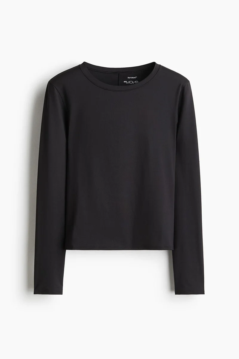 اتش اند ام بلوزة رياضية من نسيج دراي موف