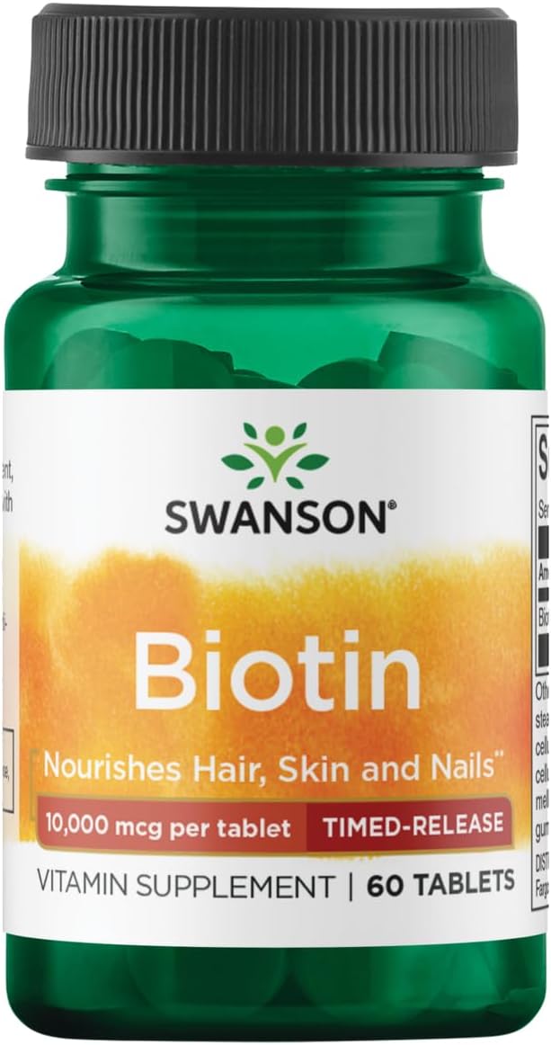 SWANSON Biotin Supplement 10,000 mcg for Hair, Skin and Nails - Image 1