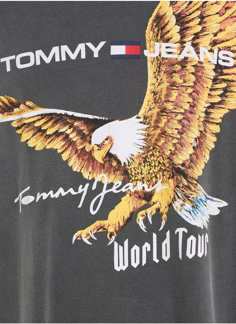 TOMMY JEANS - Eagle Print Crew Neck T-Shirt - Image 1