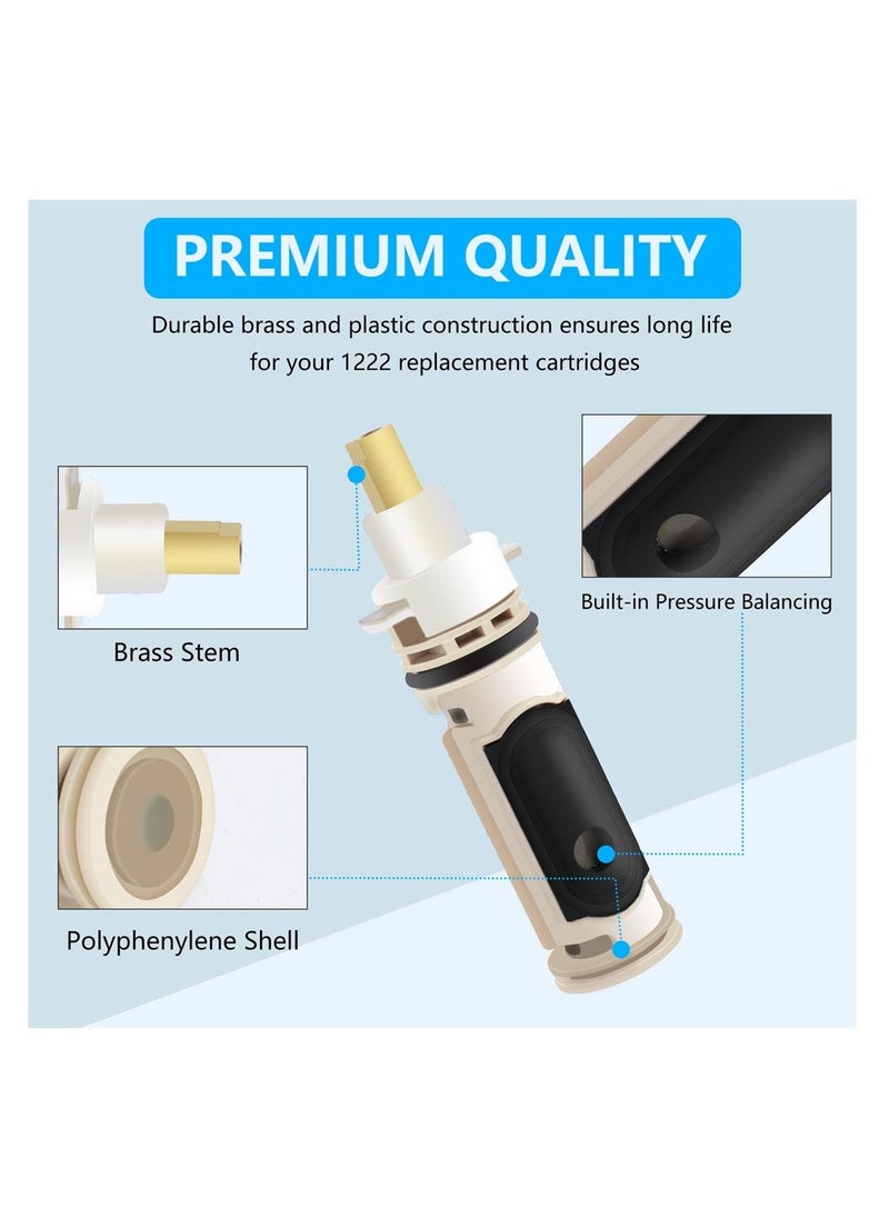 1222 Replacement Cartridge, Faucet Quick Opening Copper Valve Core, Retainer Clip, Leak-Proof Shower Faucet Repair Kit, Brass Bathtub Shower Valve Parts - Image 4