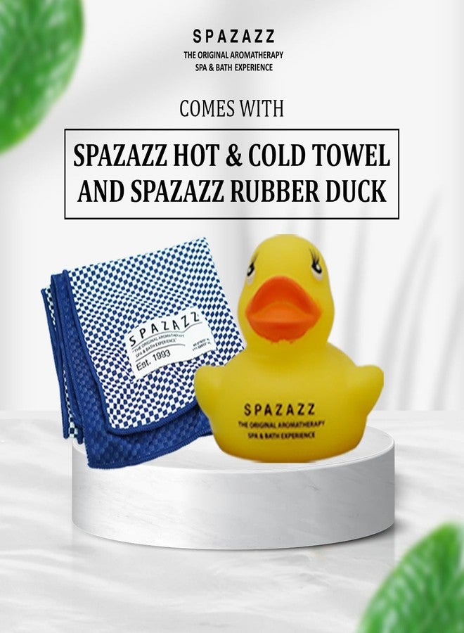 Spazazz Hot Tub Aromatherapy Gift Bundle- Seven- 4 Oz Spazazz Hot Tub Aromatherapy Bath Salt Crystals Sampler Jars Plus Hot/Cold Towel and Rubber Duck - Seven Distinct Scents of Bath and Spa Salts - Image 5